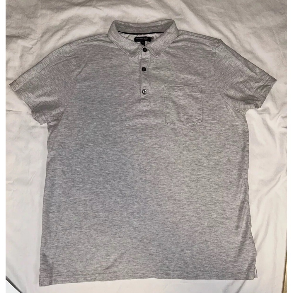 Banana Republic performance pique polo men's‎ Light gray size XL short sleeve